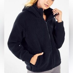 FABLETICS SWELL BLUE FLEECE LOTTA TEDDY JACKET SZ M